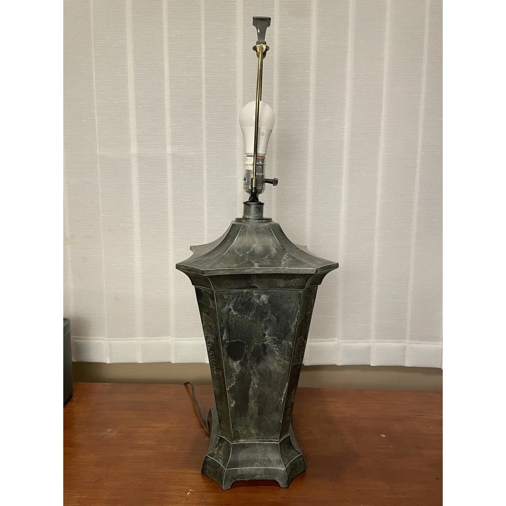 Faux Marble Painted Metal Lamp Base 27